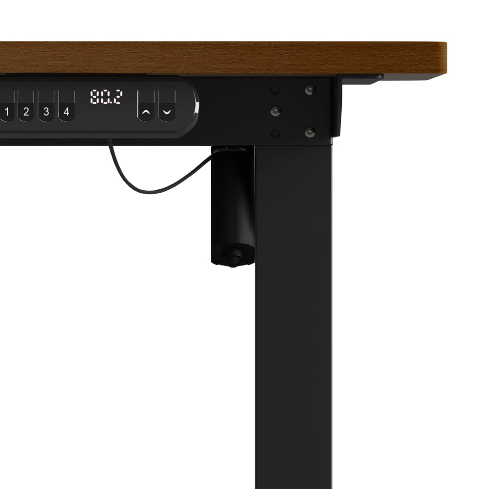 Oikiture Electric Standing Desk Single Motor Black&Walnut 140CM