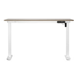 Oikiture Electric Standing Desk Single Motor White&Grey-Oak 140CM - Close-Up Angle