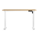 Oikiture Electric Standing Desk Single Motor White&Oak 140CM