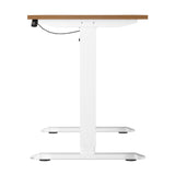 Oikiture Electric Standing Desk Single Motor White&Oak 140CM