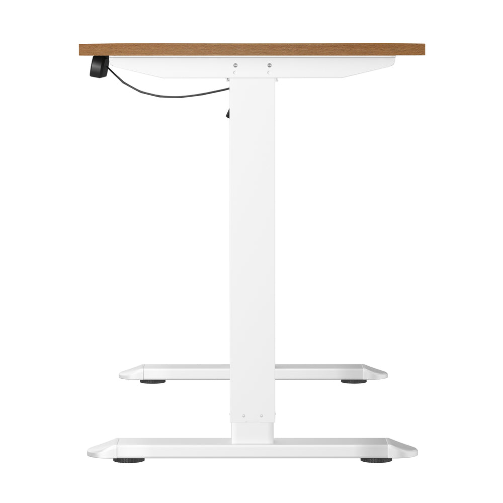 Oikiture Electric Standing Desk Single Motor White&Oak 140CM