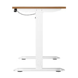 Oikiture Electric Standing Desk Single Motor White&Oak 140CM - Top-Down View