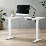 Oikiture Electric Standing Desk Single Motor White 140CM