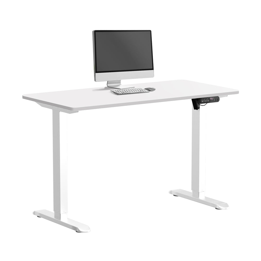 Oikiture Electric Standing Desk Single Motor White 140CM