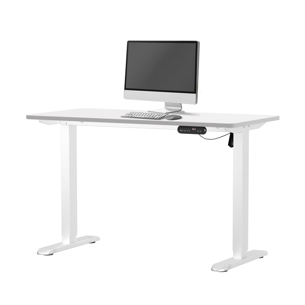 Oikiture Electric Standing Desk Single Motor White 140CM