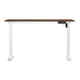 Oikiture Electric Standing Desk Single Motor White&Walnut 140CM