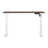 Oikiture Electric Standing Desk Single Motor White&Walnut 140CM - 45-Degree Angle
