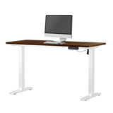 Oikiture Electric Standing Desk Single Motor White&Walnut 140CM - Side View