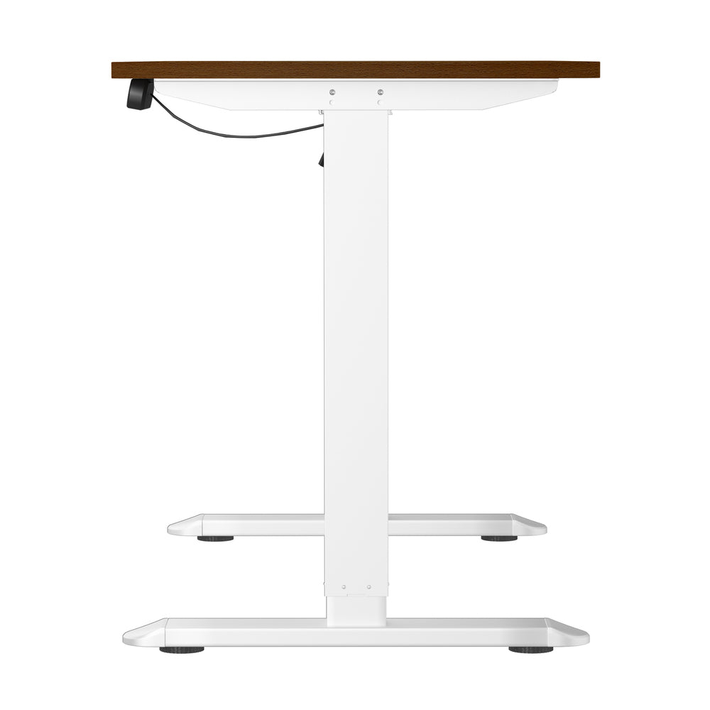 Oikiture Electric Standing Desk Single Motor White&Walnut 140CM