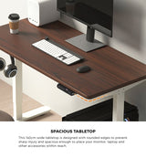 Oikiture Electric Standing Desk Single Motor White&Walnut 140CM