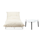 Livsip Outdoor Sun Lounger with Table Outdoor Patio Set Beige - Front View