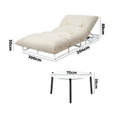 Livsip Outdoor Sun Lounger with Table Outdoor Patio Set Beige - Side View