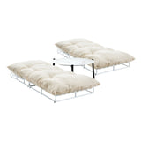 Livsip 2PCS Sun Lounger with Table Outdoor Patio Set Beige