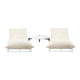 Livsip 2PCS Sun Lounger with Table Outdoor Patio Set Beige