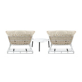 Livsip 2PCS Sun Lounger with Table Outdoor Patio Set Beige