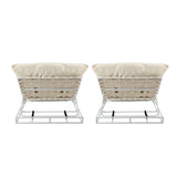 Livsip 2PCS Outdoor Sun Lounge Day Bed Patio Chairs - Low Angle
