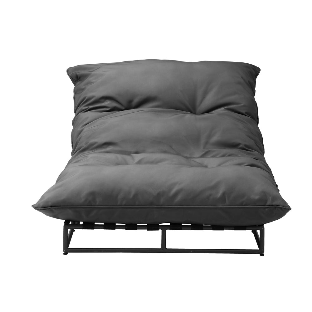 Livsip Outdoor Sun Bed Metal Frame Grey Cushion