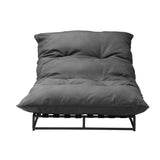 Livsip Outdoor Sun Bed Metal Frame Grey Cushion - 45-Degree Angle