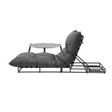 Livsip Outdoor Sun Lounger with Table Patio Set Grey - Front View