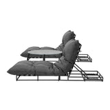 Livsip 2PCS Sun Lounger with Table Outdoor Patio Set Grey - Top-Down View