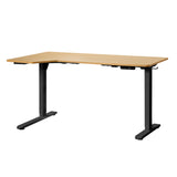 Oikiture L-shape Electric Standing Desk Single Motor 145CM Black&Oak - Extra Image