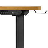 Oikiture L-shape Electric Standing Desk Single Motor 145CM Black&Oak - 45-Degree Angle