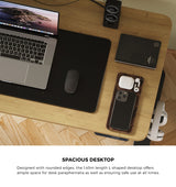 Oikiture L-shape Electric Standing Desk Single Motor 145CM Black&Oak - Top-Down View