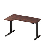 Oikiture L-shape Electric Standing Desk Single Motor 145CM Black&Walnut