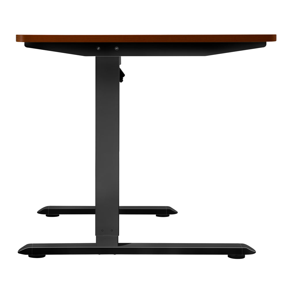 Oikiture L-shape Electric Standing Desk Single Motor 145CM Black&Walnut