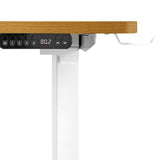Oikiture L-shape Electric Standing Desk Single Motor 145CM White&Oak