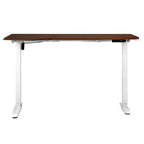 Oikiture L-shape Electric Standing Desk Single Motor 145CM White&Walnut