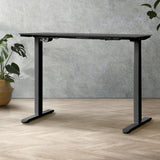 Oikiture Sit-stand Desk Frame Adjustable Black - Rear View