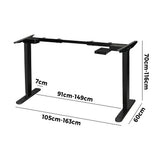 Oikiture Sit-stand Desk Frame Adjustable Black