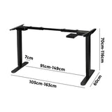 Oikiture Sit-stand Desk Frame Adjustable Black - 45-Degree Angle