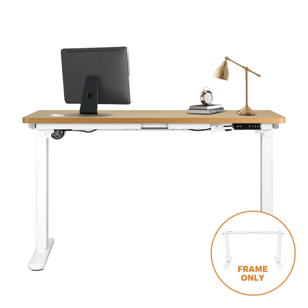 Oikiture Standing Desk Frame Adjustable Motorised White