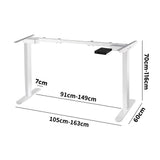 Oikiture Standing Desk Frame Adjustable Motorised White