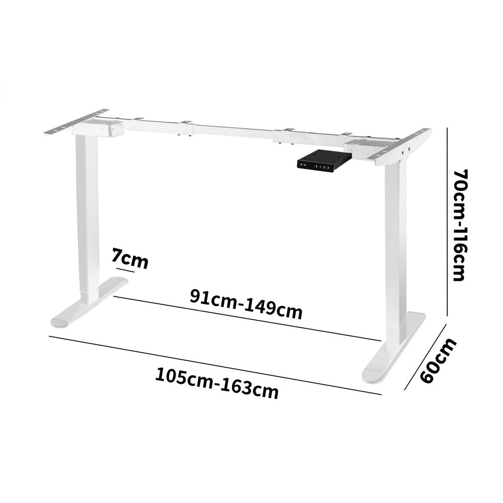 Oikiture Standing Desk Frame Adjustable Motorised White