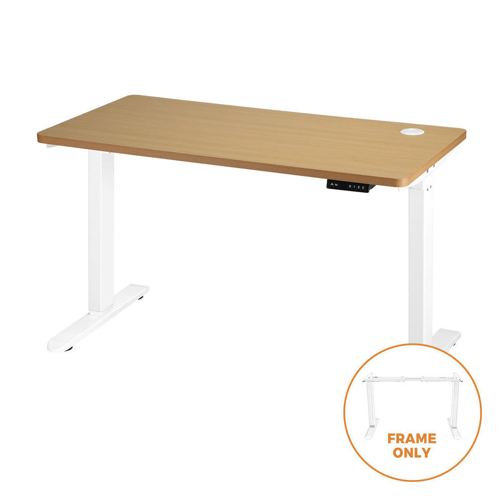 Oikiture Standing Desk Frame Adjustable Motorised White
