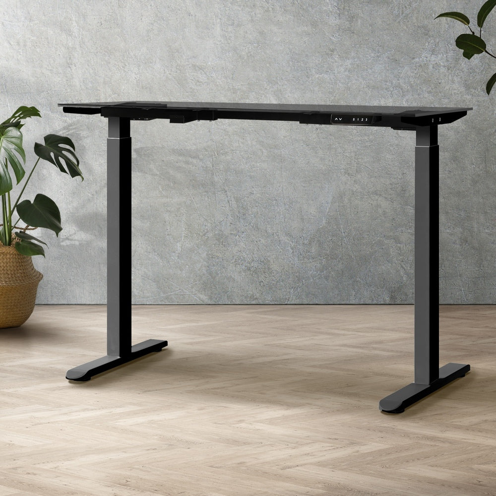 Oikiture Standing Desk Frame Adjustable Dual Motor Black