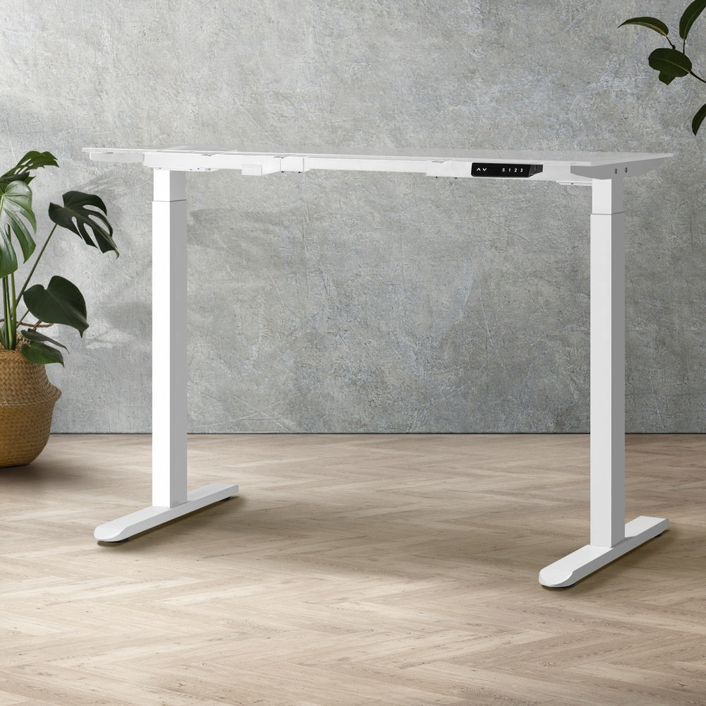 Oikiture Standing Desk Frame Adjustable Dual Motor White
