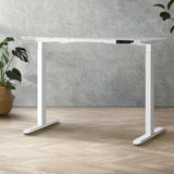 Oikiture Standing Desk Frame Adjustable Dual Motor White - Rear View