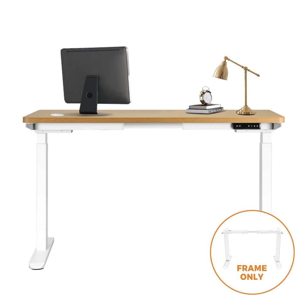Oikiture Standing Desk Frame Adjustable Dual Motor White