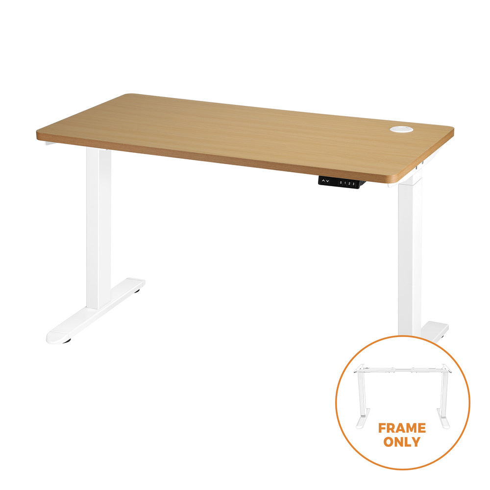Oikiture Standing Desk Frame Adjustable Dual Motor White