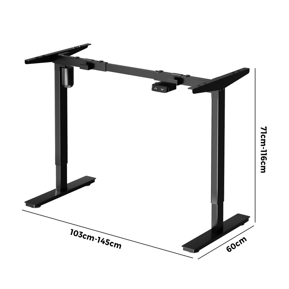 Oikiture Standing Desk Frame Single Motor Adjustable Black