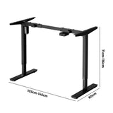 Oikiture Standing Desk Frame Single Motor Adjustable Black - Front View