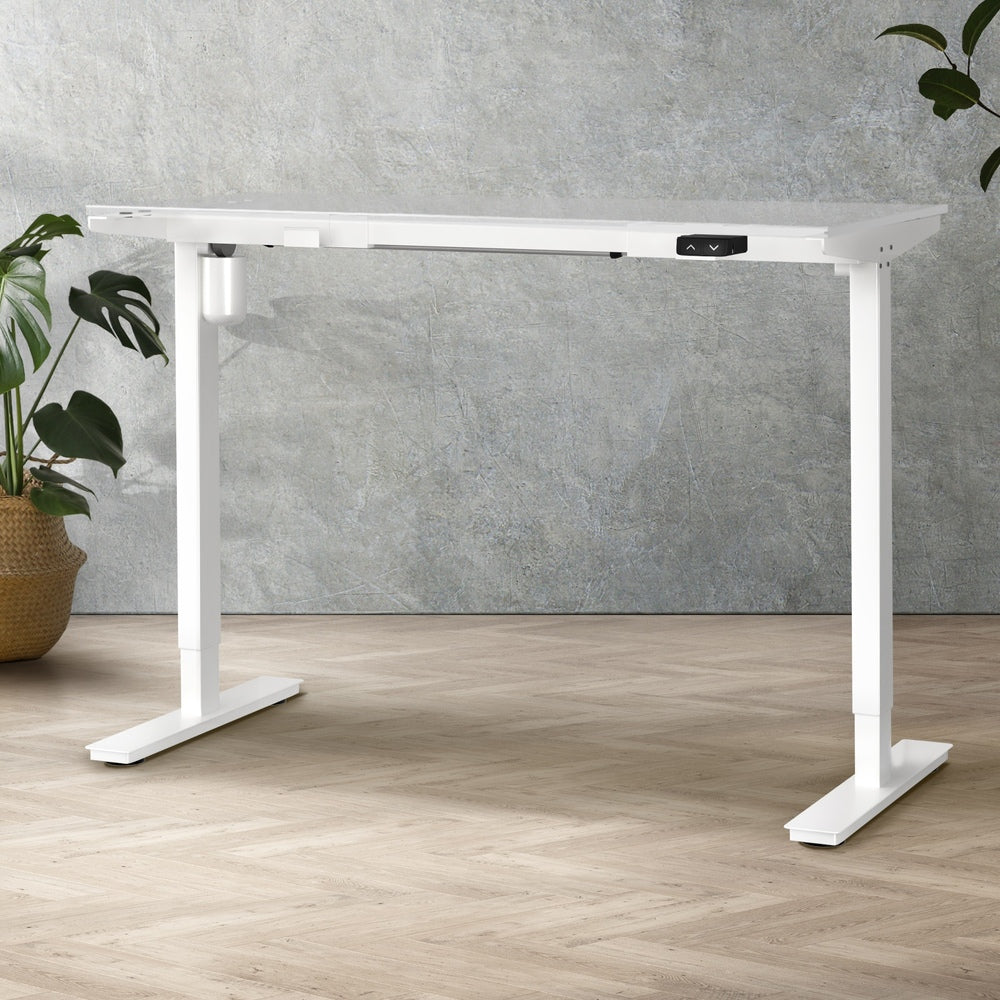 Oikiture Standing Desk Frame Single Motor Adjustable White