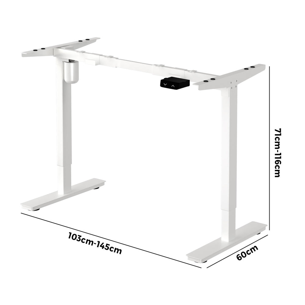 Oikiture Standing Desk Frame Single Motor Adjustable White