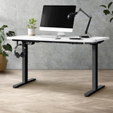 Oikiture Standing Desk Adjustable Motorised Black&White