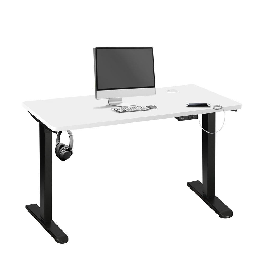 Oikiture Standing Desk Adjustable Motorised Black&White