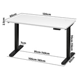 Oikiture Standing Desk Adjustable Motorised Black&White